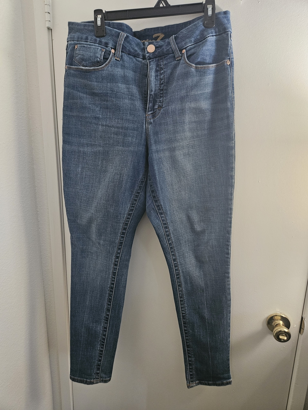 Seven7 Women's Dark Blue Skinny Stretch Jeans